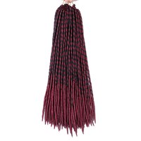 Extensions de cheveux synthétiques doux pour tresses au crochet, style dreadlocks, pré-bouclées, anti-emmêlement, pour femmes noires
