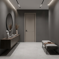 Porte intérieure en bois pour chambre d'hôtel moderne, surface CPL, porte à panneau plat en polymère