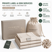 Parure de draps 100 % Tencel Lyocell 400TC certifiée OEKO-TEX, en bambou Lyocell, soyeuse, rafraîchissante, de luxe, OEM