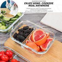 Boîtes de Conservation Alimentaire en Verre de 1 L, Contenants Repas Préparés en Verre avec Couvercles, Bentos de Déjeuner Hermétiques en Verre