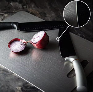 Planches à découper double face pour la cuisine, en acier inoxydable 201, blocs de découpe anti-taches et sans odeur, bords sans bavures - Product Image 5