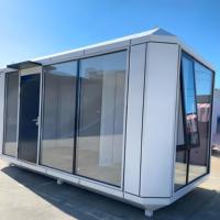 Maison conteneur pliable en acier, type Apple Cabin, pour hôtel, entrepôt, bureau ou logement.