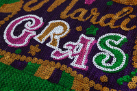 Fábrica al por mayor Dropshipping Fat Tuesday señora vestidos de fiesta Mardi Gras lentejuelas Jersey cintura Natural tejido gasa
