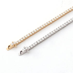 リアル18Kソリッドゴールド2mmテニスブレスレットMoissaniteダイヤモンドテニスチェーン6-9インチアイスアウトテニスブレスレット女性と男性用 - Product Image 4