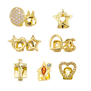 <span class=keywords><strong>HCG</strong></span>-379 Nouveauté : Coque dentaire unisexe plaquée or avec zircons, motifs étoile, cœur, croix – Décoration tendance pour les dents, idéale pour les fêtes - Product Image 6