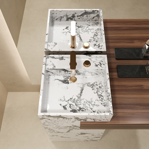 <span class=keywords><strong>Mobile</strong></span> da <span class=keywords><strong>Bagno</strong></span> di Lusso <span class=keywords><strong>in</strong></span> Marmo <span class=keywords><strong>con</strong></span> <span class=keywords><strong>Lavabo</strong></span> Integrato e Specchio, Set Vanity Moderno e Impermeabile per Hotel e Ville - Product Image 4