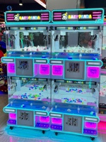 Machine à prix double couche mécanique à monnayeur pour 4 joueurs avec éclairage LED néon, machine d'arcade pour distributeur de jouets et de poupées