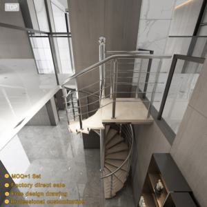 Escaleras para Espacios Pequeños, Escalera Curva para Villa, Escalera <span class=keywords><strong>de</strong></span> Mármol, Escalera con Barandilla <span class=keywords><strong>de</strong></span> Vidrio, Escalera <span class=keywords><strong>de</strong></span> Caracol, Escalera <span class=keywords><strong>de</strong></span> Ático <span class=keywords><strong>de</strong></span> <span class=keywords><strong>Segunda</strong></span> <span class=keywords><strong>Mano</strong></span> - Product Image 2