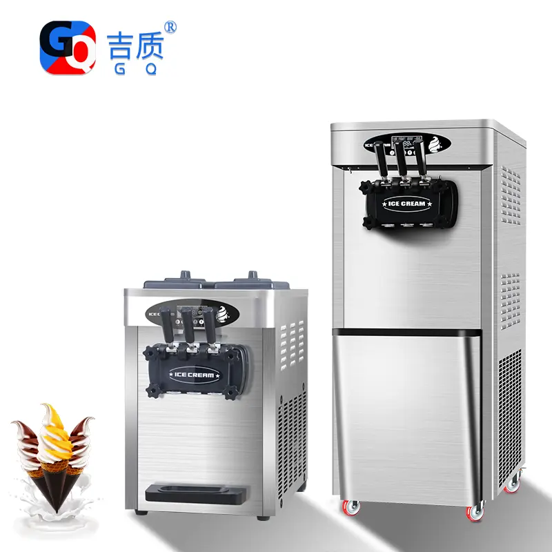 GQ-618SCTBIce dondurma makinesi ticari üç kafa akıllı üretim temizleme sayma yumuşak dondurma makinesi