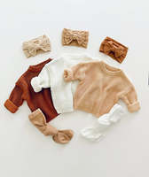 Freya Oem hiver bébé chandails coton moderne gros tricot maman correspondant enfants filles pull enfant en bas âge tricoté