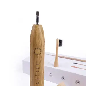 Zhijian kepala sikat gigi listrik bambu, kepala gigi dapat diganti ramah lingkungan Logo disesuaikan