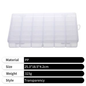 Caja de Almacenamiento de Plástico Pequeña y Portátil 2025, Transparente, de Polipropileno, con 36 Compartimentos, para Joyería, en Venta - Product Image 4