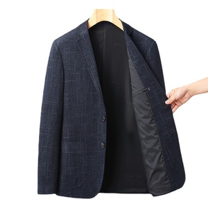 <span class=keywords><strong>Costume</strong></span> à motifs ligne décontractée pour hommes automne et hiver nouveau <span class=keywords><strong>costume</strong></span> élastique sans repassage pour hommes coupe ajustée <span class=keywords><strong>veste</strong></span> haut pour hommes - Product Image 3