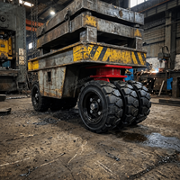 Roues pivotantes robustes en caoutchouc massif de 2500 kg et 12 pouces pour remorques, conçues pour rouler sur terrains accidentés et accidentés