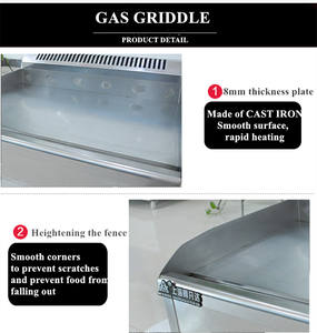 Plaque de cuisson commerciale multifonctions pour crêpes Plaque de cuisson à <span class=keywords><strong>gaz</strong></span> avec <span class=keywords><strong>friteuse</strong></span> à <span class=keywords><strong>gaz</strong></span> - Product Image 5