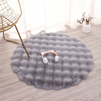Tapis rond en fausse fourrure de mouton, fabrication machine, moderne et haut de gamme, luxueux, doux et moelleux, pour la maison, le salon, la chambre à coucher, le chevet.