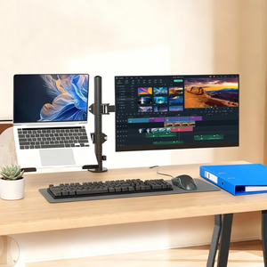 Dual Screen Mount <b>Stand</b> with POS Bracket Cash Register <b>Stand</b> Adjustable Pole Mounting Solution - Product Image 3