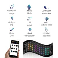 Yobis RGB Personnalisable Programmable Lumière LED Flexible pour Camion Yeux de Diable Lampe Oculaire Colorée Souple Contrôle via Application Matrice pour Vitre de Voiture DIY Nouveau