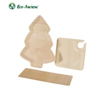 Assiettes carrées jetables en bois, assiettes à dîner, compostables, écologiques, biodégradables, en vrac