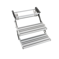Équipements de voyage de luxe Marches pliantes manuelles pour camping-car Marches légères pour caravane simple Marches en alliage d'aluminium Acier au carbone RV Double Marches