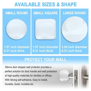 Protecteur de mur pour poignée de porte en caoutchouc souple transparent, 6 pièces, <span class=keywords><strong>d</strong></span>écoupé sur mesure, auto-adhésif, avec amortisseur de porte - Product Image 5