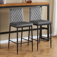 Tabourets de bar gris en velours pour restaurant, hauteurs de comptoir, prix abordable