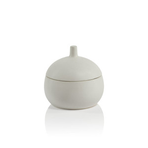 Décoration d'intérieur minimaliste nordique de luxe, pots à bougies en céramique blanc mat en forme de <span class=keywords><strong>citrouille</strong></span> uniques avec couvercles - Product Image 3
