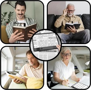 <span class=keywords><strong>Loupe</strong></span> de lecture pleine page 3X avec éclairage LED, légère, pour enfants, seniors, artisanat, timbres, cartes - Product Image 5
