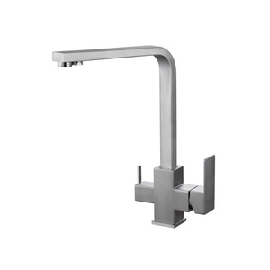 <span class=keywords><strong>Rubinetto</strong></span> Quadrato in Acciaio Inox 304 <span class=keywords><strong>a</strong></span> <span class=keywords><strong>Tre</strong></span> Vie per Acqua Calda e Fredda, Purificazione dell'Acqua Potabile Diretta per Lavello da Cucina - Product Image 1