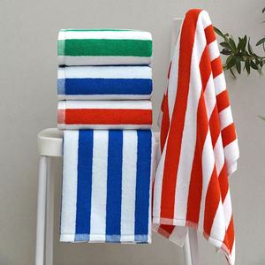 <span class=keywords><strong>Serviette</strong></span> de plage personnalisée de qualité supérieure, 100% coton éponge, <span class=keywords><strong>design</strong></span> rayé, séchage rapide, écologique, pour usage hôtelier - Product Image 1