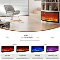Cheminée électrique personnalisée avec effet de flamme simulée, intégrée au mur, pour salon, ambiance lumineuse