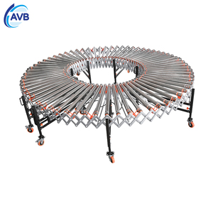 מסוע גלילים טלסקופי גמיש ועמיד עם רצועת פולי-V מתכווננת, לתעשיית ייצור כבדה. - Product Image 1