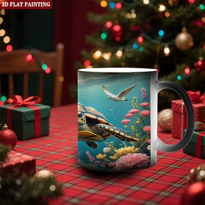 Mug en céramique givrée 11oz, sensible à la chaleur, changeant de couleur, tasse vierge DIY - Product Image 2
