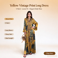 Abaya chic et élégante pour femmes, robe musulmane brodée à la main en polyester, longueur cheville, manches longues, respirante, été automne