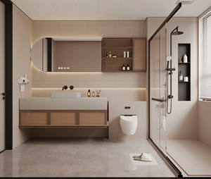 Mueble de Baño Moderno JINGSHUN con Espejo, Impermeable, Almacenamiento Personalizado, Diseño Gratuito <span class=keywords><strong>para</strong></span> Hoteles y Apartamentos, Duradero y Espacioso - Product Image 3