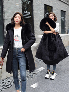 Nouvelle <span class=keywords><strong>parka</strong></span> longue à <span class=keywords><strong>capuche</strong></span> pour <span class=keywords><strong>femme</strong></span>, taille plus, <span class=keywords><strong>avec</strong></span> col en fourrure, veste chaude pour l'hiver - Product Image 2