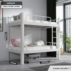 Cama Doble Moderna y Sencilla <span class=keywords><strong>de</strong></span> Hierro Forjado 2025, Ecológica, Modular, Resistente, <span class=keywords><strong>de</strong></span> Acero, con Escaleras, para Dormitorio, Sala <span class=keywords><strong>de</strong></span> Estar - Product Image 2