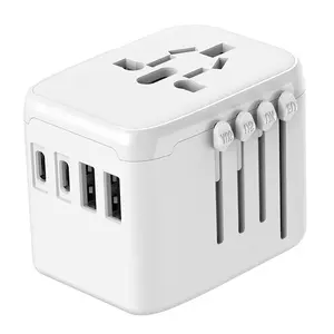 Adaptor universal Tipe C pengisi daya perjalanan, adaptor usb EU AUS UK US plug socket Plug