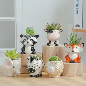 Vaso de cerâmica para bonsai, decoração de jardim em formato de animal, para plantas suculentas