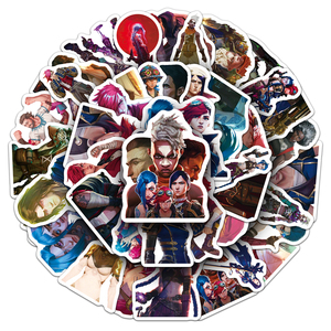 50 autocollants décoratifs de style cyberpunk en provenance directe d'usine : autocollants sur le thème des personnages Arcane pour skateboards, motos et casques - Product Image 1