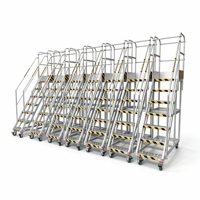 Échafaudage de chariot de stockage d'échelle pliante mobile de camion de plate-forme de travail portatif en aluminium 3-en-1 pour l'usage d'intérieur/extérieur