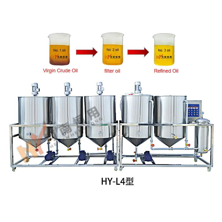 1t/d small edible oil refinery plant/peanut sunflower Soybean crude Palm oil refining machinery