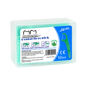 Fil dentaire à mâcher saveur menthe, jetable, en plastique, paquet de 50 pièces pour soins bucco-dentaires - Product Image 3