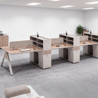 Ensemble de bureaux modernes pour 2, 4 ou 6 personnes, poste de travail en open space avec séparateur de rangement pour bureau