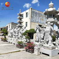 Contes populaires, les huit immortels traversant la mer, sculptures de figures taoïstes chinoises anciennes, sculpture en pierre, grande sculpture de Bouddha