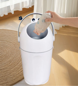 Công Suất Lớn Tiện Dụng Nhà Bếp Hộ Gia Đình Phòng Khách Chống Mùi Tã Thùng Dễ Thương Hai Lớp Nhựa Thùng Rác Có Thể Chất Thải Bin Với Nắp Đậy - Product Image 5