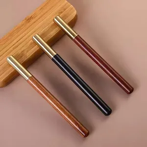 Bolígrafo de Tinta de Gel con Tapa Giratoria de Madera Natural Sólida y Detalles en Latón, Bolígrafo de Madera Retro Hecho a Mano con Logotipo Grabado con Láser Personalizado - Product Image 4