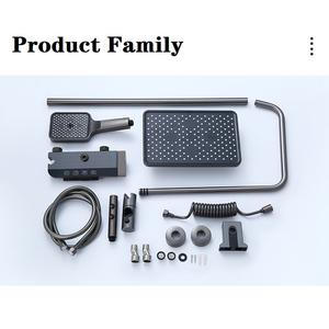 Usine pas cher prix atmosphère lumière pistolet gris salle de bain <span class=keywords><strong>Piano</strong></span> affichage numérique robinet douche pluie 4 fonction système ensemble - Product Image 6