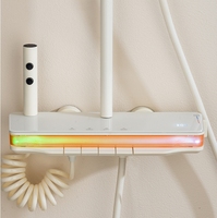 Système de douche intelligent de luxe en laiton chromé poli, panneau mural de salle de bain avec jets de massage et effet pluie, ensemble de douche complet