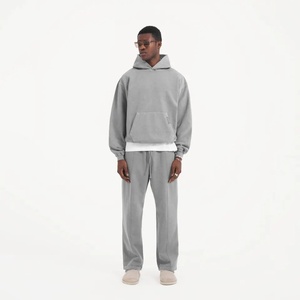 Custom Logo Track Suits French Terry Hoodie Set Mens <b>Blank</b> Heavy <b>Weight</b> Thick Fleece Cotton Oversized Tracksuits for Unisex - Product Image 1